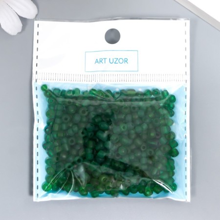 Glass glass 6/0 "matte translucent. Green moss" 30 g-2