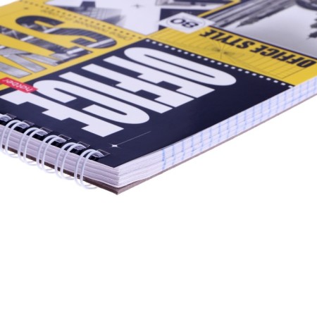 Notepad A5, 80 sheets on the crest in the Office Style cage, cover coated cardboard, uf-lak, offset 65g/m2 unit-1