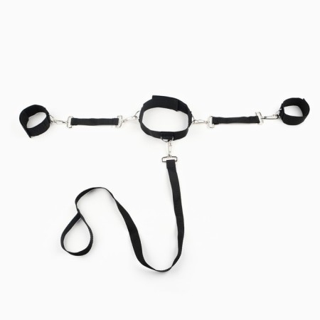 Set of BDSM Oka Chopka, collar with hands fixation, leash, sling, black