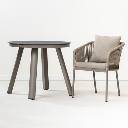 Dining table LEIF, 900 × 900 × 750 mm, gray-beige color-9