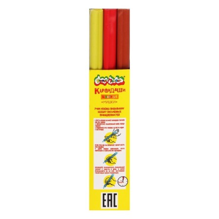 Pencils of 12 colors "Jumbo Bear" Kalyaka-Malyak, with a sharpener, a thickened stit 4 mm, 2/3 standard. lengths, curly form, plastic-1