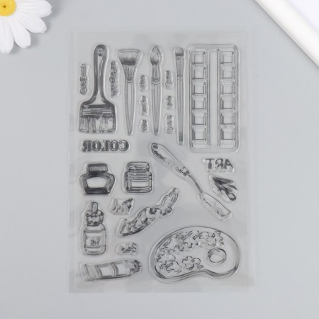 Stamp for creativity Silicon "Workshop of the Artist" 16x11 cm-2