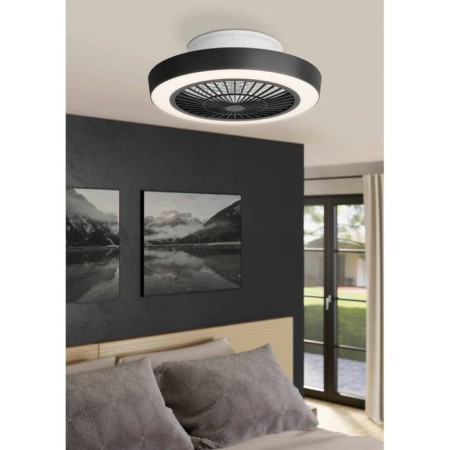 Sazan backlight fan, 3x12.6W, LED, steel, plastic, black, white, acrylic, milk 1011-2