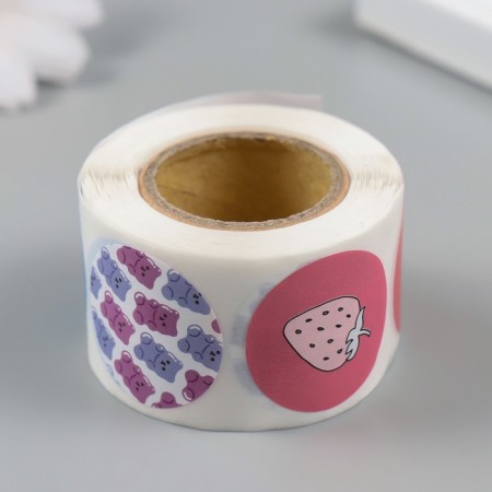Sticker Paper "Mimic" d = 2.5 cm 252 pcs in the roll-2