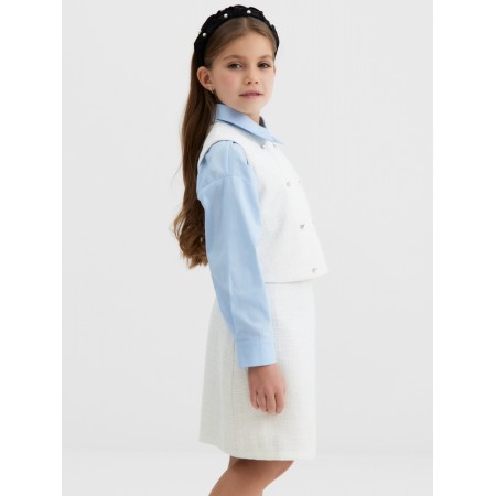 Жилетка для девочки, MINAKU :Party Dress, цвет белый, рост 152 см-12