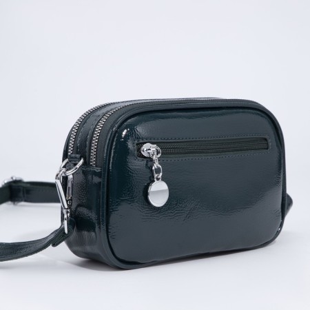 Bag Cross-Bodi with a zipper, green color-3