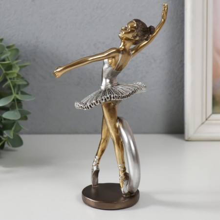 Polystone souvenir "Little ballerina in a silver pack and month" 11x8x18.2 cm-2