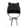 A cap on ties with ears Children's Amarobaby Pure Love Kitten, lining, size 40-42 cm, black color