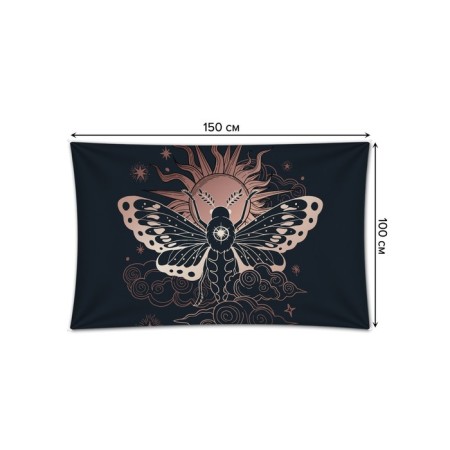 Decorative panel with photo printing "Night Moth", horizontal, size 100x150 cm-1