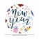 The tablecloth “Happy New Year”, round, oxford, elastic band, size 140x140 cm, diameter 105-120 cm