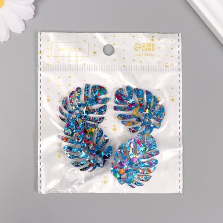 Decor for the work of acrylic bilateral "Brilliant tropical leaf" 3.9x3x0.2 cm-3