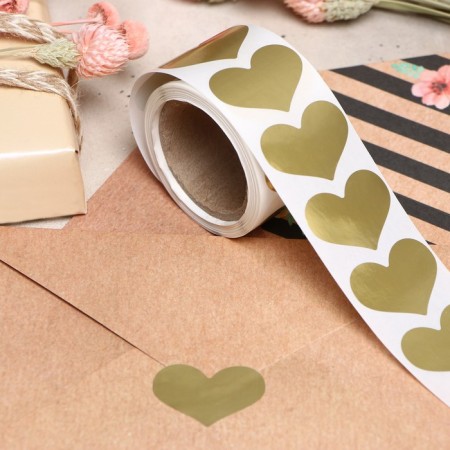 Sticker with embossing, gold, 3.5 x 2.5 cm