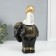 Polystone souvenir "Little cheerful Buddha on the Black Elephant" 14x14x26 cm