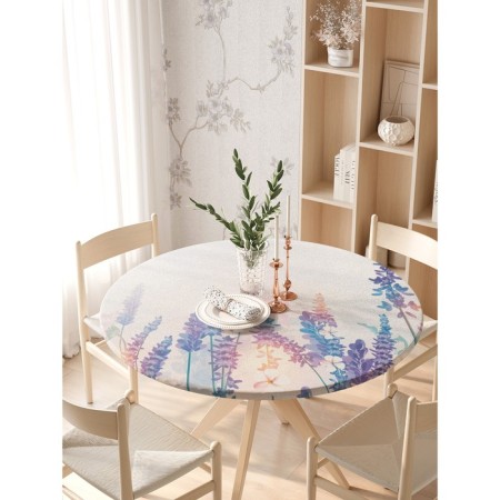 The tablecloth “Lavender Morning”, round, oxford, elastic band, size 140x140 cm, diameter 105-120 cm-2