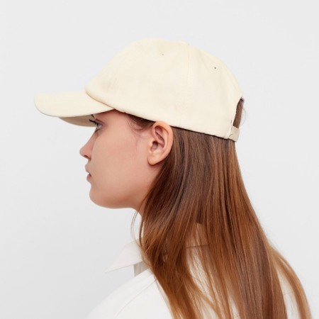 Feminine cap monophonic minku Milk color, rr 58-4