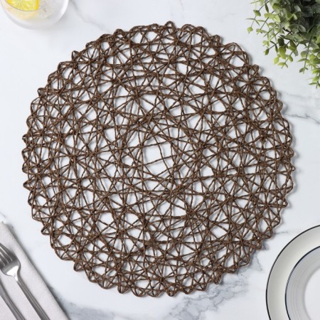 Serving napkin on the table "Dandelion", 38 × 38 cm, brown color-2
