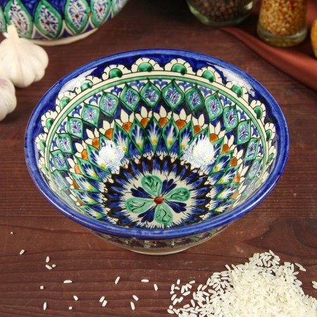 Rishtan ceramics "Patterns", 18 cm, big, mix-2