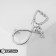 Brooch "Stethoscope", white color in silver