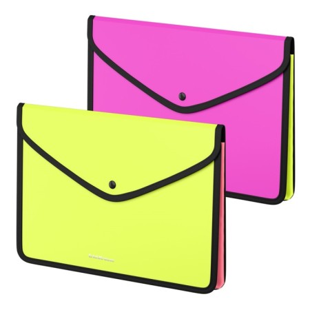 A4, 600 μm button, Erichkrause Matt Neon, sheathed, with a textile insert, opaque, with an extension, mix