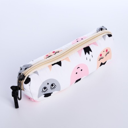 School backpack from textiles with a zipper, 3 pockets, pencil case, white/multi -colored color-8