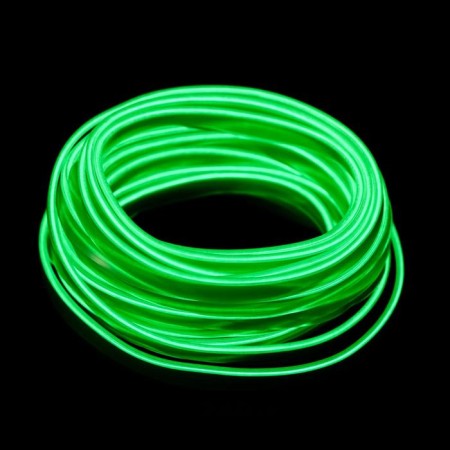 Cartage neon thread for lighting salon, feeder 12 V, 7 m, green power adapter