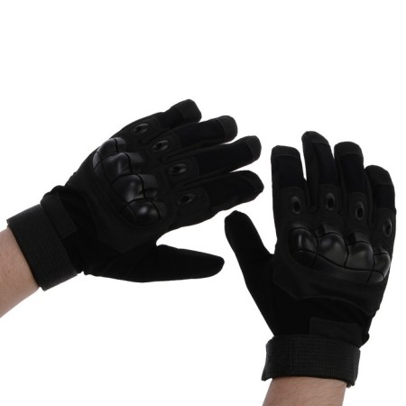Motorcycle gloves with protective inserts, size m, black