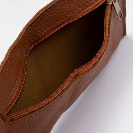 Bag's bag with a zipper, baby bag on a button, wallet, business card holder, brown color-12