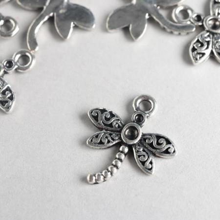 Decor metal for creativity "Dragonfly" (B72256) 1.6x1.5 cm