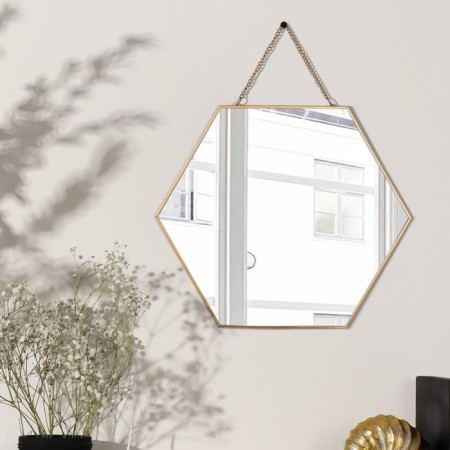Wall mirror "elegant geometry", mirror surface 25 × 28 cm, golden color-2