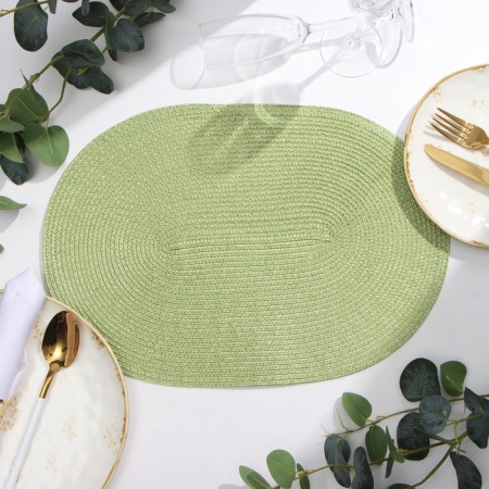 Serving napkin "Oval", central-green, 45*30 cm