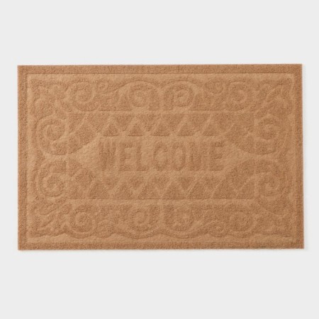 Walcome moisture -free rug without a trim “Welcome. Monogram ", 38 × 59 cm, color mix-5