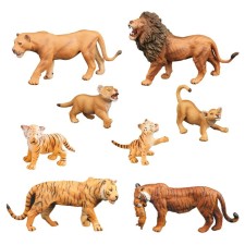 A set of figures “The World of Wild Animals: the Tiger family and the Lviv family”, 8 figures