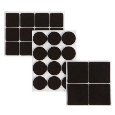 Set of lining of furniture, felt, 28 pcs., 2.5x2.5; D = 2.5; 3.8x3.8, dark brown color 993880