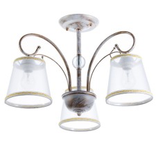 Chandelier 2150/3 E27 40W is white with a golden patina 47x47x35 cm. Model F761TT-700