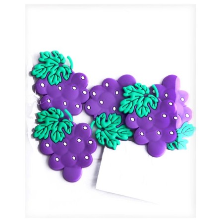 Decor silicone "Grapes" set of 5 pcs., Size 1 pc. - 3 × 4 × 0.3 cm, glue pads-3