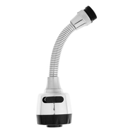 Zein aerator, stream adjustment, on a flexible hose, 190 mm, 2 modes, plastic, chrome/black-7