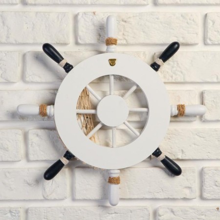 Interior decor "helm" on the wall, white-blue, 33 x 33 x 2 cm-3