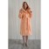 Women's bathrobe with a hood, size 56, peach, Makra