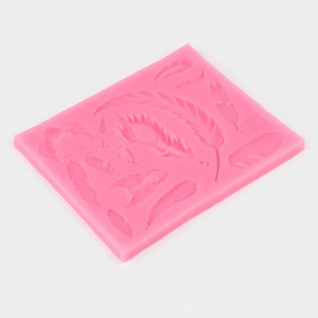 Mold "feathers", silicone, 12 × 10 cm, color mix-1