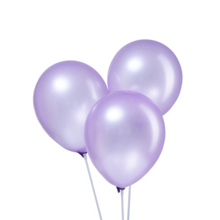 Latex ball 12 ", metal, set 100 pcs., Lilac color