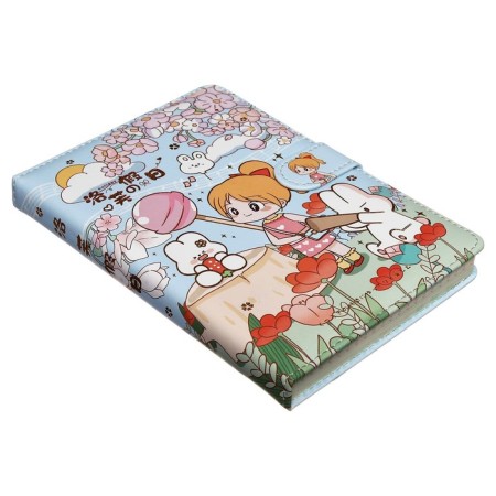 Gift notebook, A6+, 132 sheets, color block, with a stream on a magnet, PVC cover, "Anime", mix-5