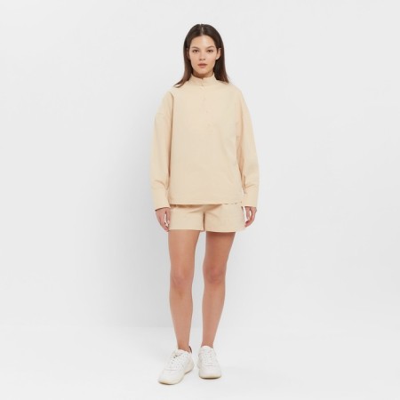 Women's costume (blouse, shorts) minku: enjoy is beige color, size 42-3