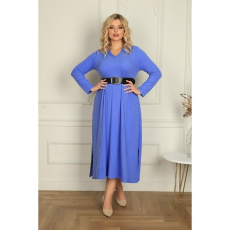 Women's dress, size 52, blue color-4