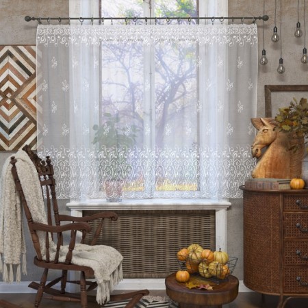 Tulle to the kitchen without curtain tape, 165x200 cm, ecrew color, 100% polyester