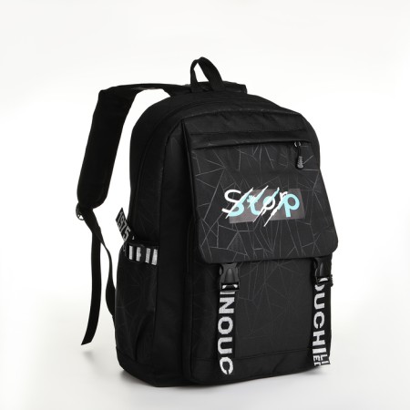 School backpack on lightning, 3 pockets, black color-2