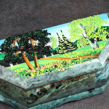 Casket "Summer", 17x7x6, stone baby, coil-9