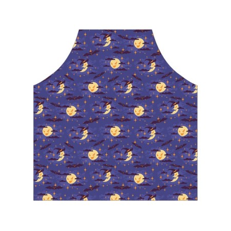 Apron of a kitchen with a photo print "Cunning Moon and Month", adjustable, size OS-2