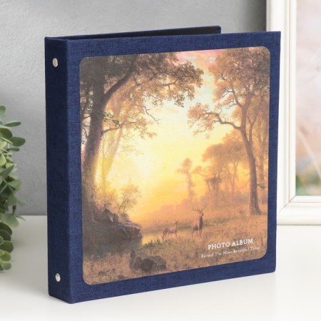 Photo album magnetic 20 sheets "Deer and Sunset" density 300 g 24x23x3.7 cm