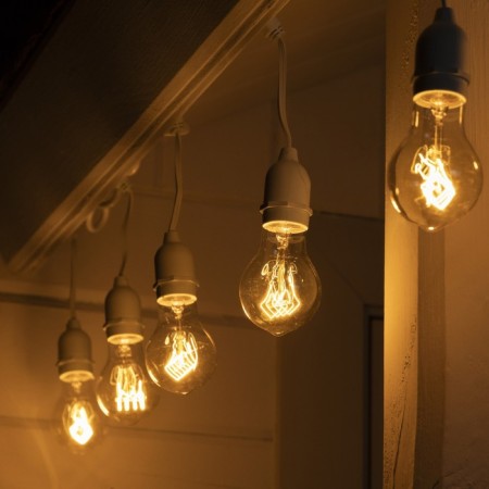 Girlyand "Retro Belt Light" 10 m, IP54, UMS, white thread, step 100 cm, E27 (without lamps), 220 V