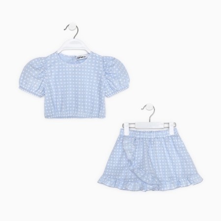 A set for a girl (top, skirt) KAFTAN, size 34 (122-128 cm), blue color-5